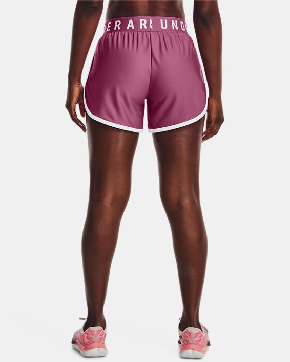 Women's UA Play Up 5" Shorts, Pink, pdpMainDesktop image number 1